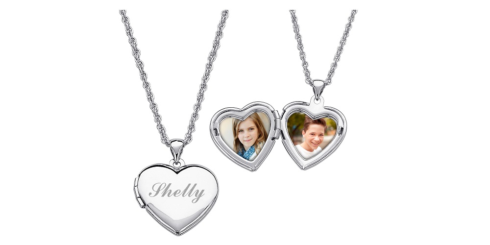 Heart-shaped gift item necklaces with stone detailing